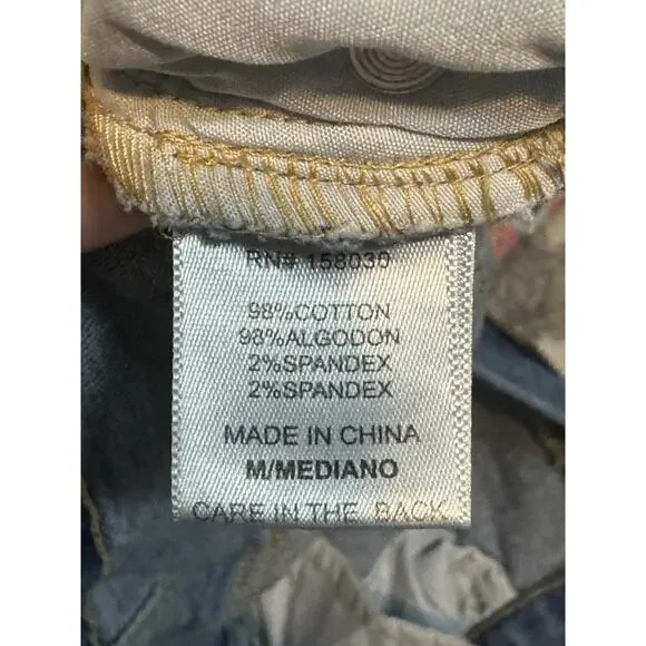 Love Tree Jean Shorts, Cut Offs, Frayed, Distressed, Medium Wash, Stretchy, M - Picture 5 of 5